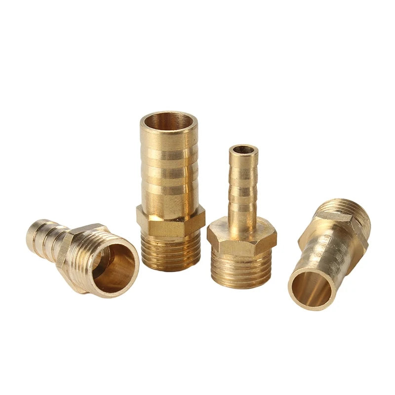 Conexão de tubo de latão 4 mm 6 mm 8 mm 10 mm 12 mm Mangueira Barb Tail 1/8" 1/4" 1/2" 3/8" BSP Conector macho Junta Acoplador de cobre Adaptador