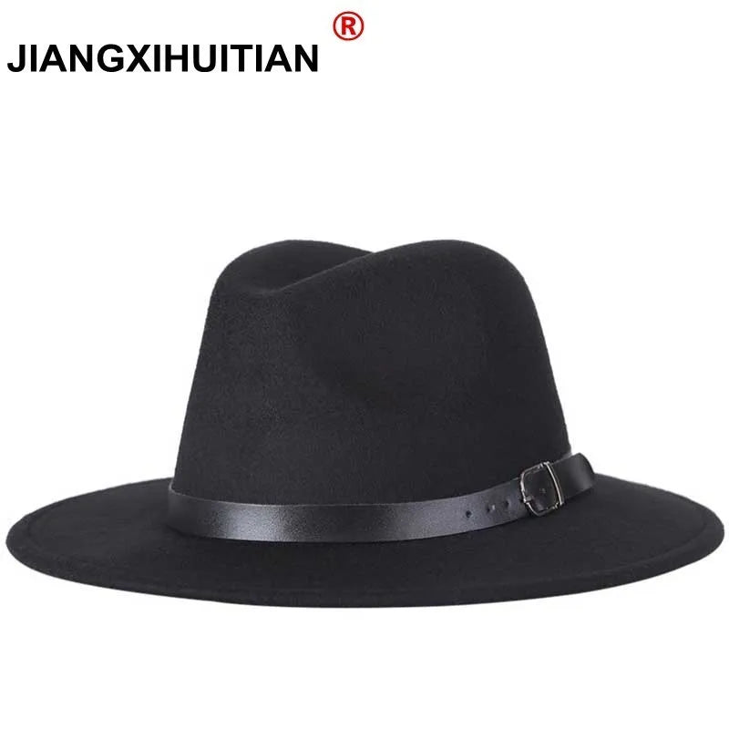 Moda masculina fedoras moda feminina jazz chapéu verão primavera preto lã mistura boné ao ar livre casual chapéu X XL