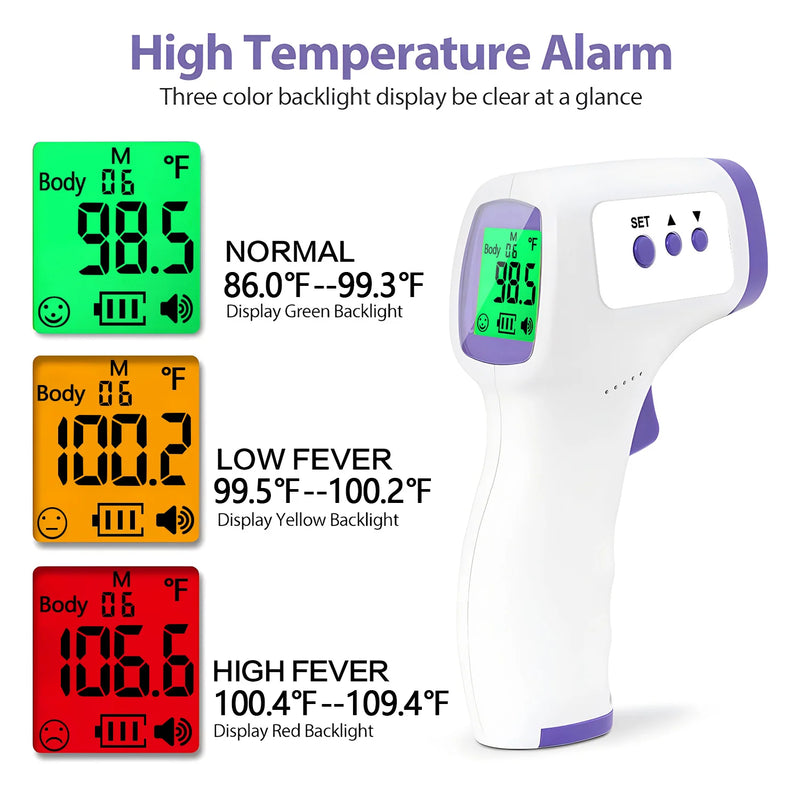 Termômetro digital de testa sem contato termômetro médico infravermelho temperatura corporal ferramenta de medida de febre para bebês adultos