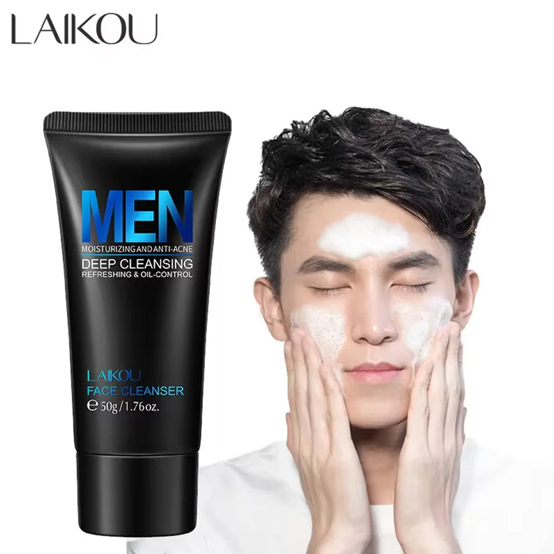 Limpador Facial Lavagem Facial Hidratante Cuidados com a Pele Masculina Controle de Óleo Removedor de Cravos Esfoliante Cosméticos Nutrição Profunda