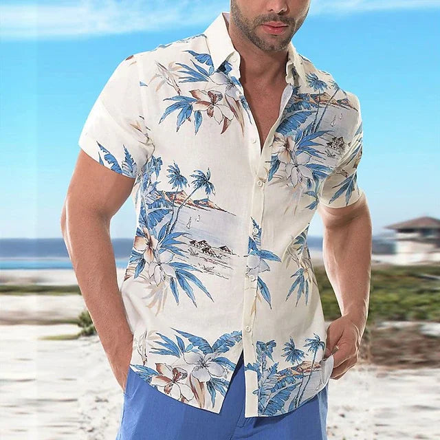 Camisa havaiana masculina Praia 5xl Manga curta Moda Tops Camiseta Homem Blusa Camisa