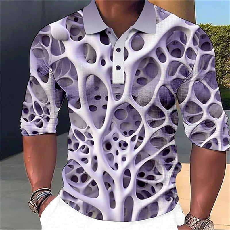 camisa polo 3D listrado camiseta tops verão manga curta camisa polo colorido padrão camisetas casual roupas masculinas