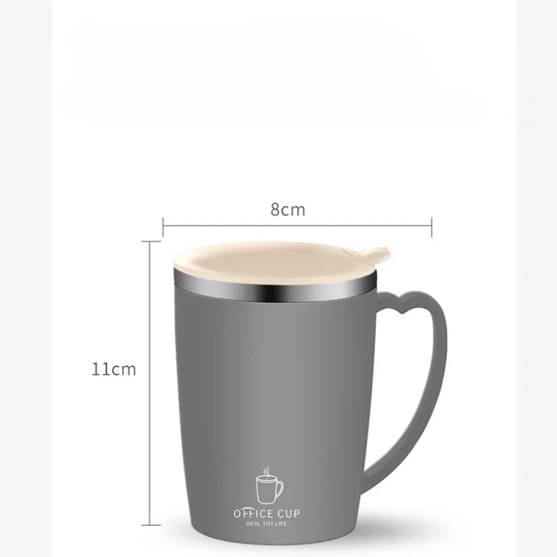 Garrafa térmica portátil de água 350ml Caneca térmica 304 Copo de café de aço inoxidável com alça Frasco a vácuo à prova de vazamento Copo isolado