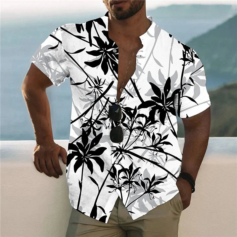 Camisa havaiana masculina Praia 5xl Manga curta Moda Tops Camiseta Homem Blusa Camisa