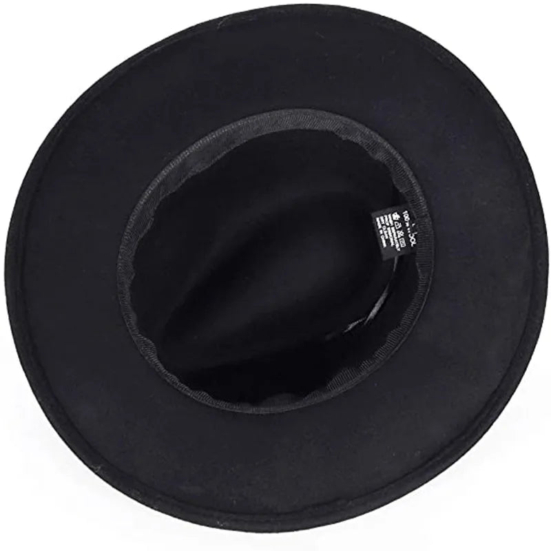 Chapéu Fedora Elástico Clássico Preto Respirável Cor Sólida Unissex Lã Feltro Jazz Chapéus Elegantes Homens Mulheres Aba Larga Panamá Trilby Boné