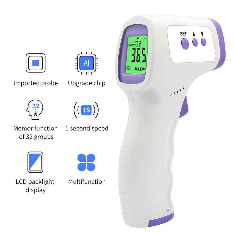 Termômetro digital de testa sem contato termômetro médico infravermelho temperatura corporal ferramenta de medida de febre para bebês adultos