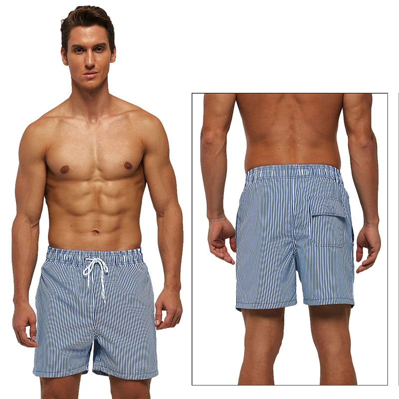 Verão Nova Moda Homens Shorts de Poliéster Praia Secagem Rápida Impressão Maiô Plus Size Forro de Malha Surfe Shorts de Ginástica Homens