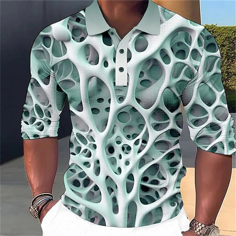 camisa polo 3D listrado camiseta tops verão manga curta camisa polo colorido padrão camisetas casual roupas masculinas