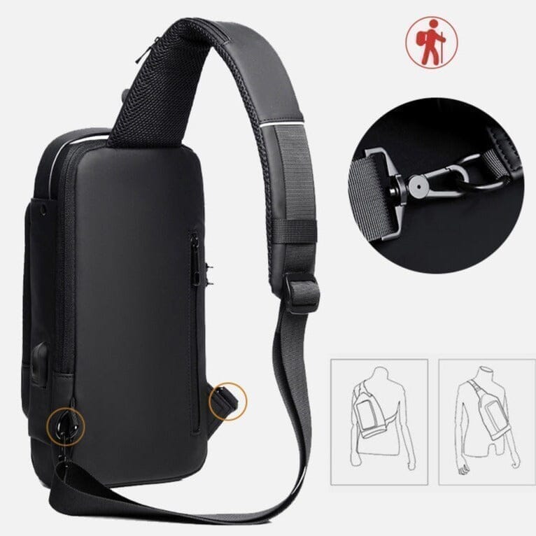 Mochila Anti-Furto com Senha USB Slim Bag Sucesso